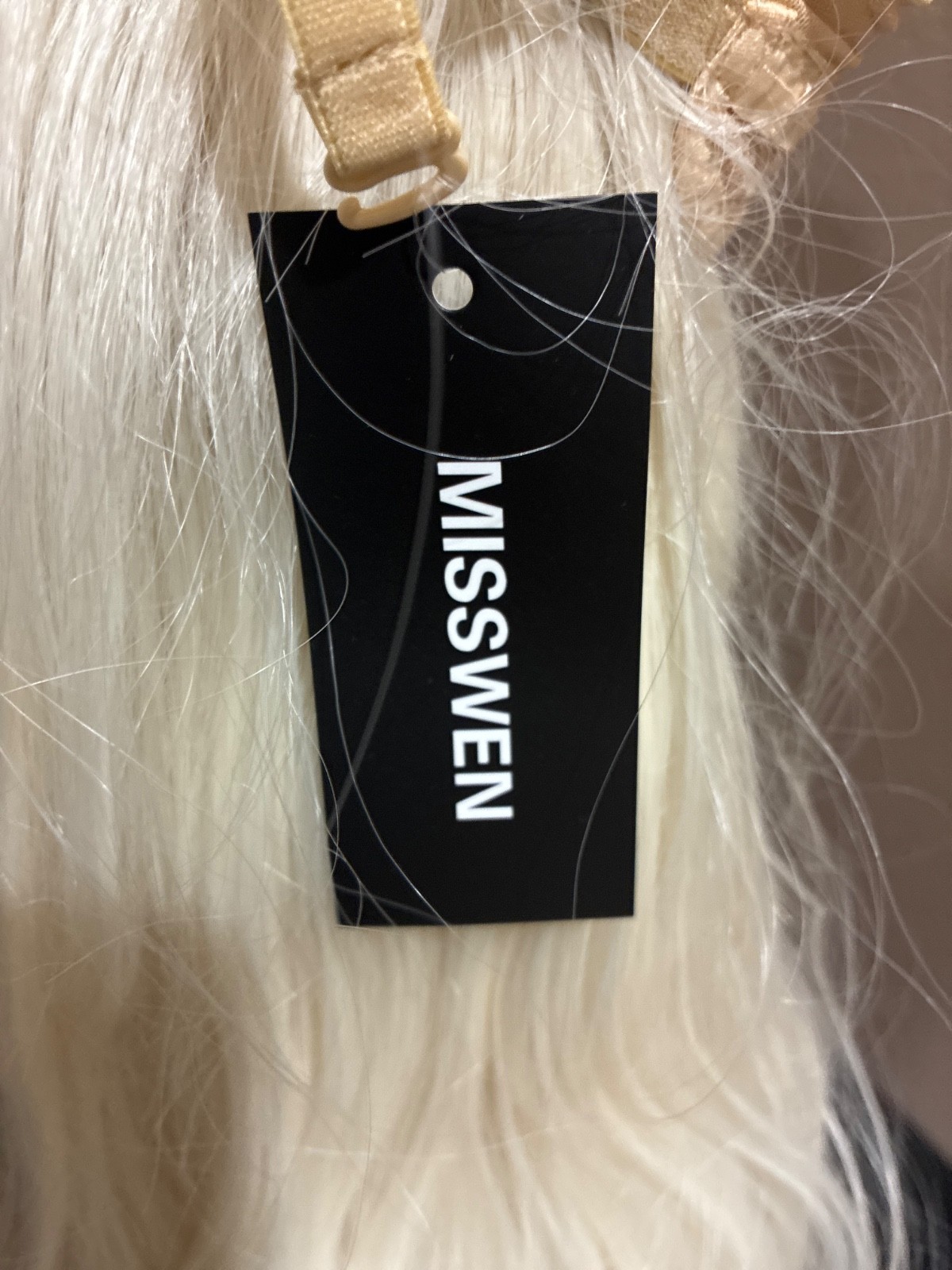 Misswen luxury ash blonde rami hair long thick wavy wig