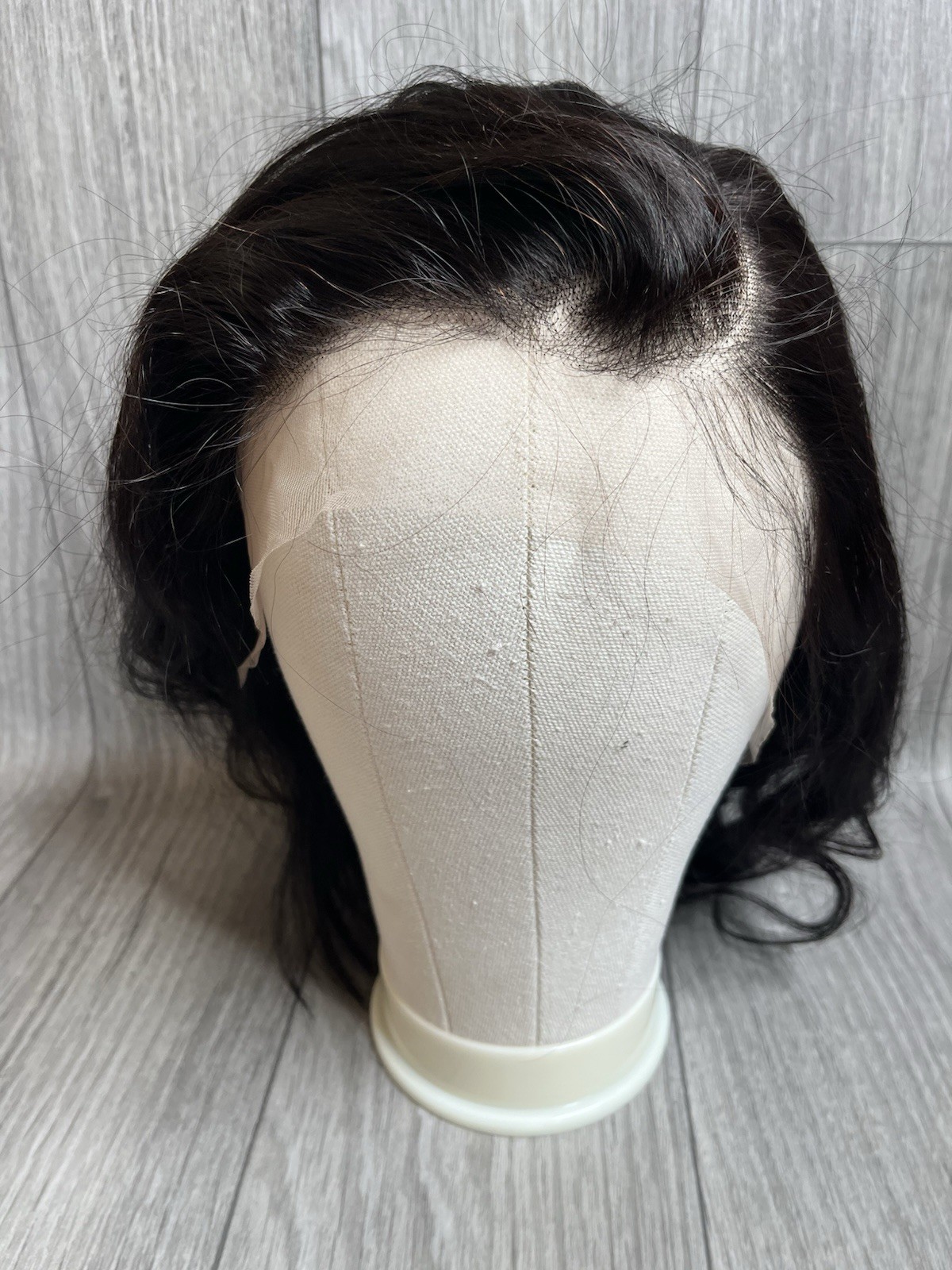 New Black 1B Lace Front Wig human hair 14 Inches With Lace & Baby Hairs C26