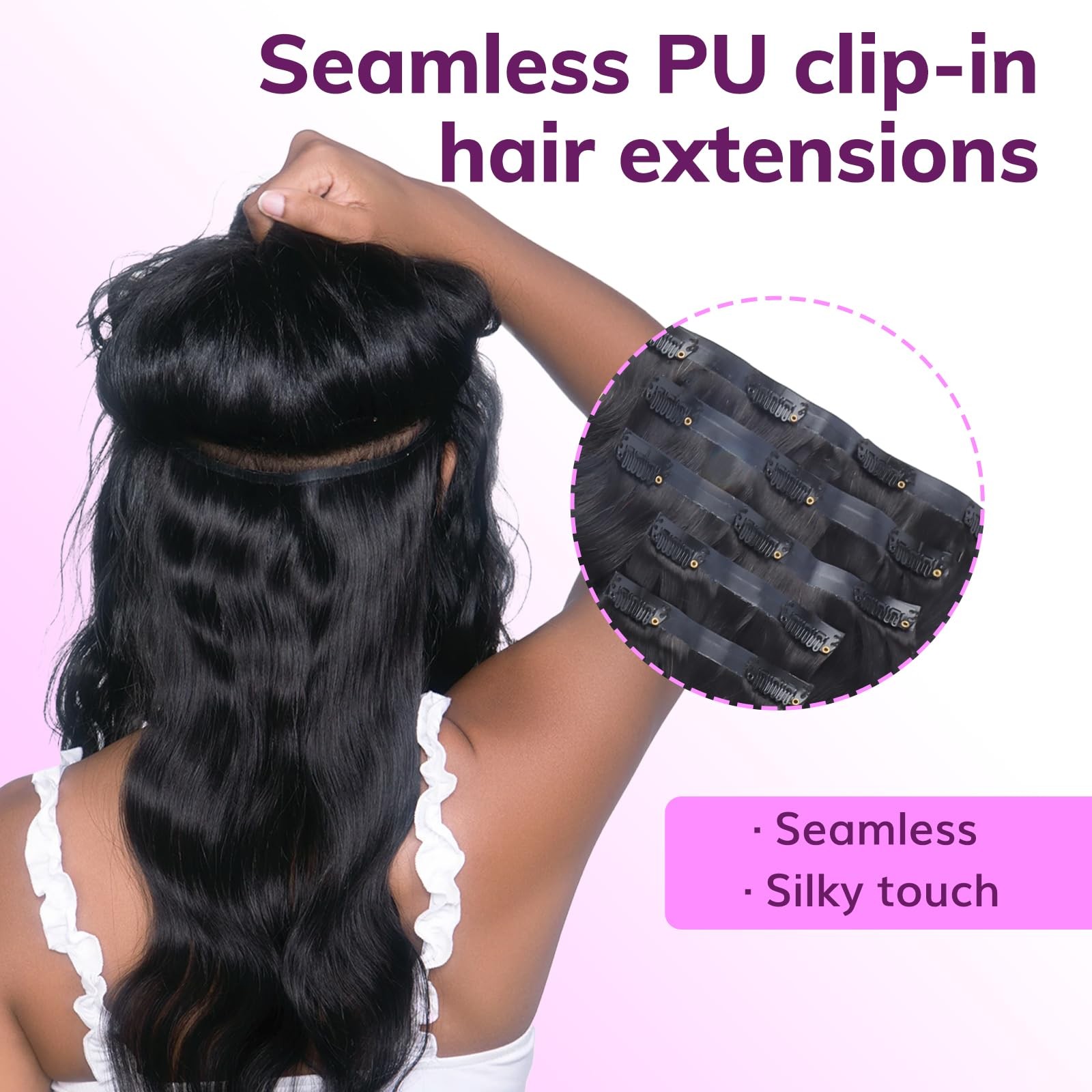 Idn Beauty Seamless Clip In Hair Extensions Human Hair Body Wave 16 Inch 130G