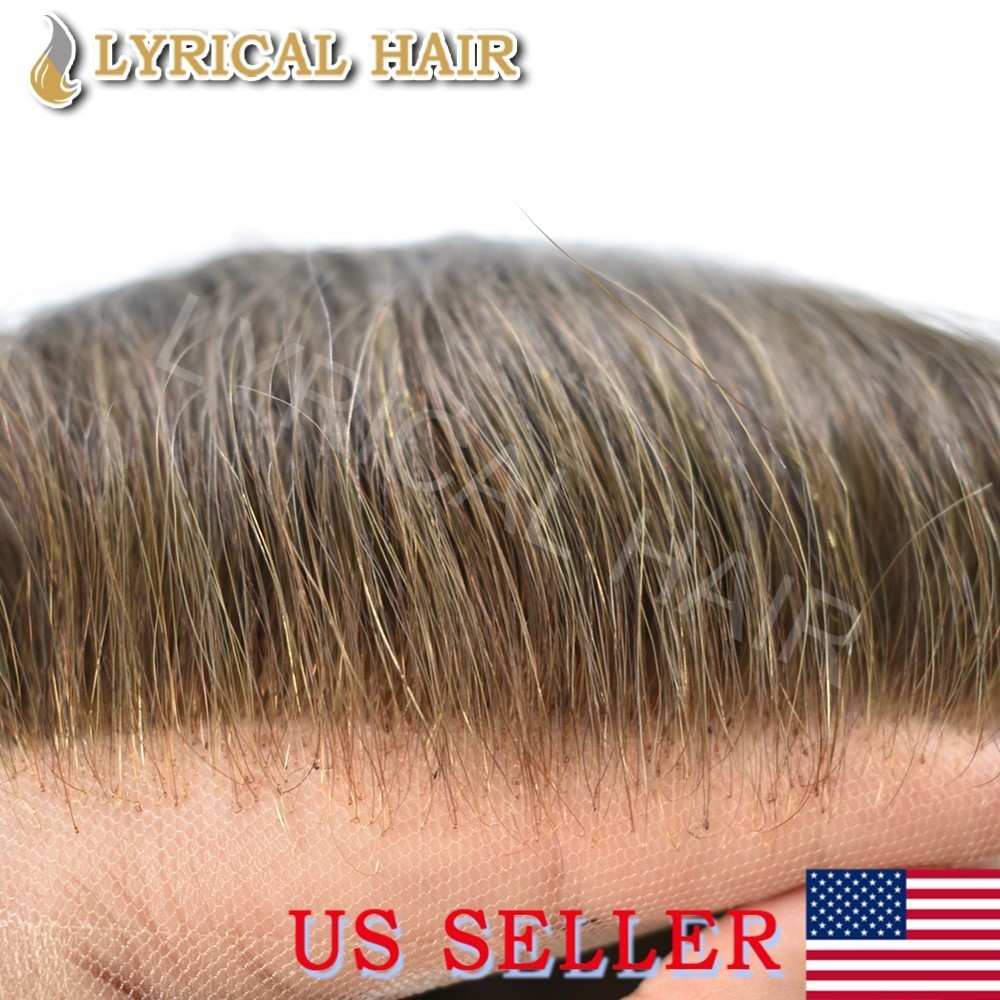 Lace Front PU Base Men’s Toupee Human Hair Natural Invisible Hairline Hairpiece