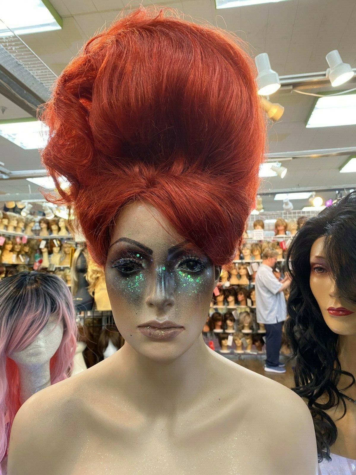 VEGAS GIRL WIGS DRAG QUEEN SASSY SMOOTH beehive twist look henna red