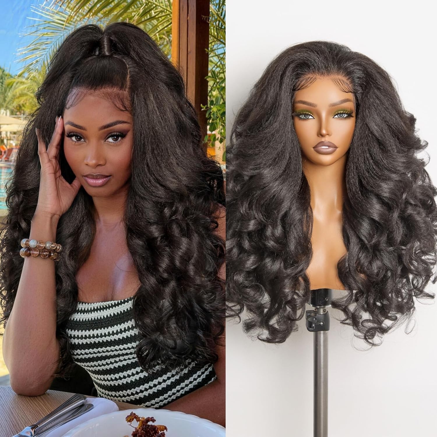13×6 22in Body Wave Lace Front Wigs Veralux Fiber Blend Pre Plucked 250% Density