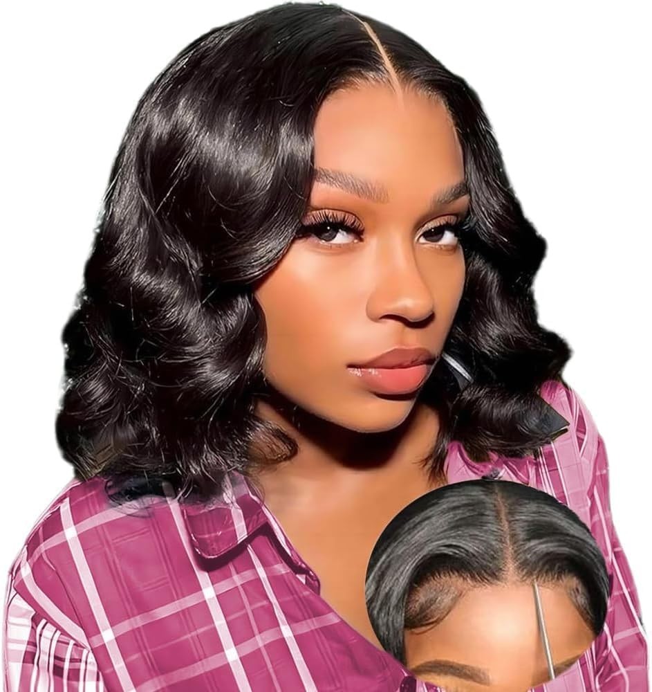Wear and Go Glueless Bob Wig Human Hair For Women 4x4Body Wave HD Lace Front Wig