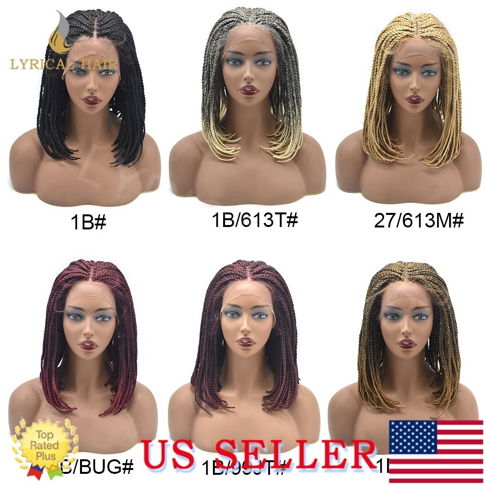 Box Braided wigs For Black Women Synthetic Lace Front Braids Wig Lightweight Hai