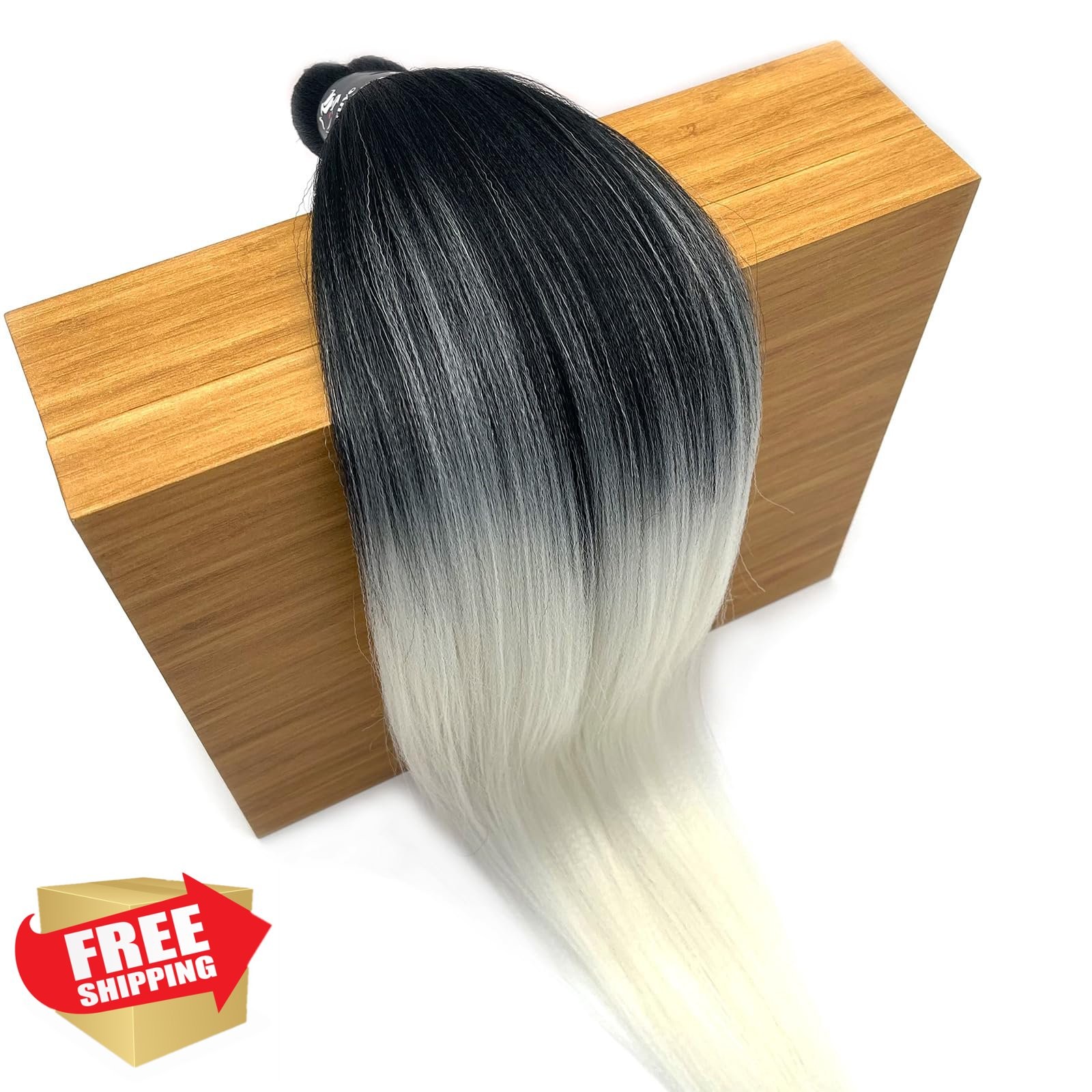 UPruyo White Ombre Braiding Hair 26 Inch Box Braids Kanekalon