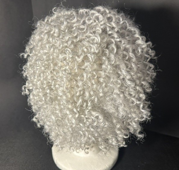 Femi Collection Grey Tight Curl Wig / 100% Synthetic / Non Flammable Fiber