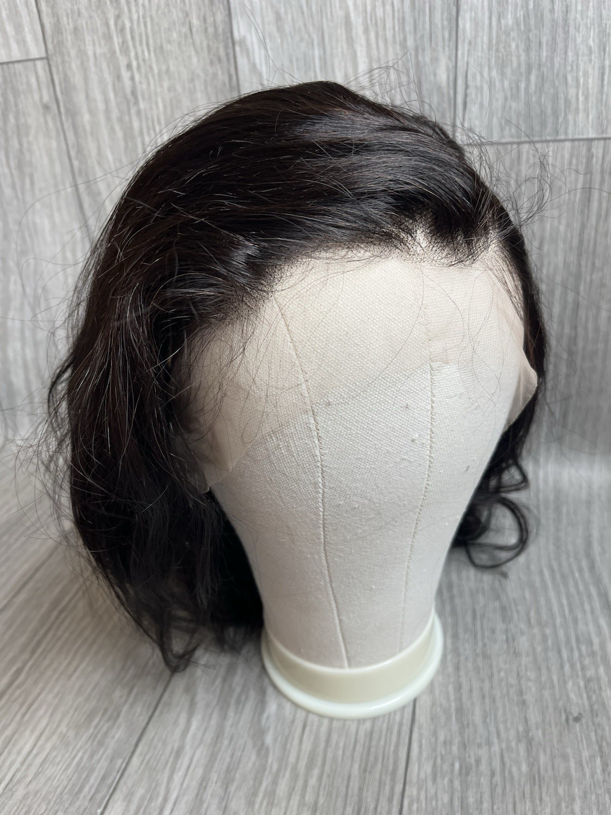 New Black 1B Lace Front Wig human hair 14 Inches With Lace & Baby Hairs C26