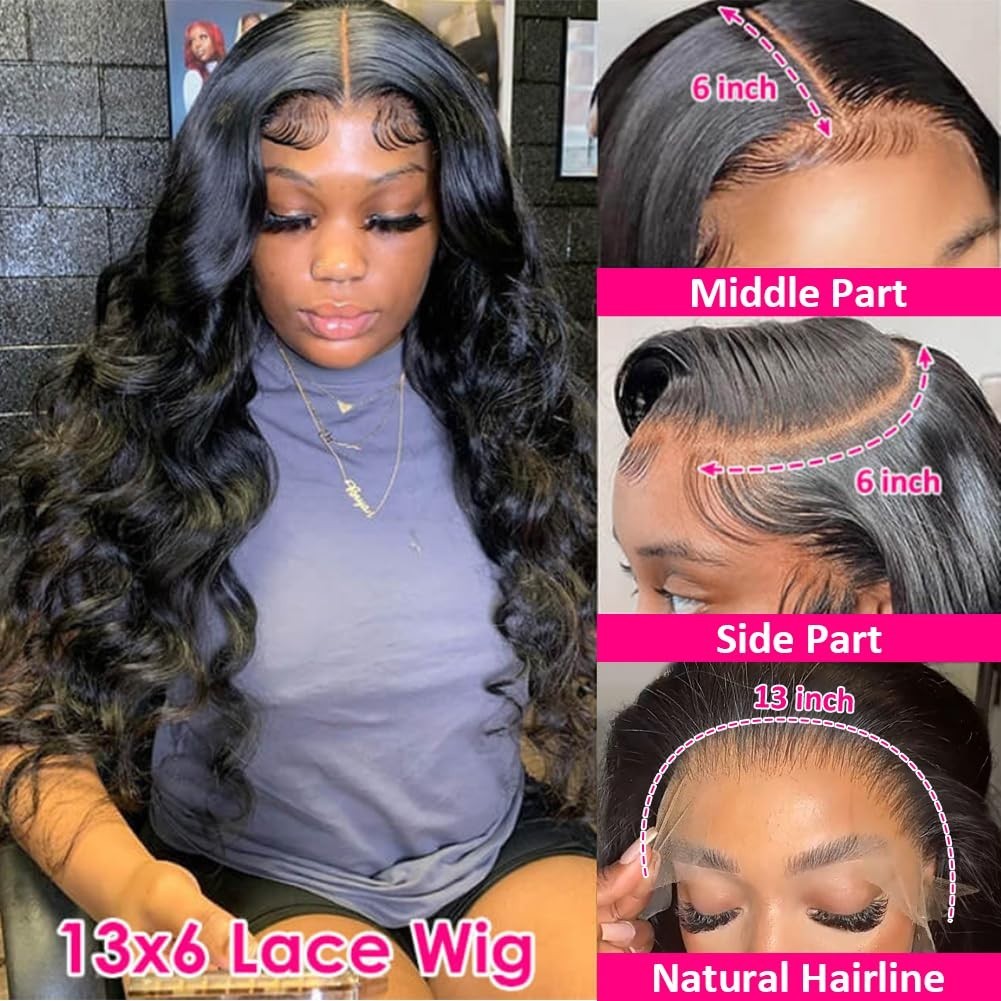 13×6 HD Transparent Lace Front Wigs Human hair Pre Plucked 180 Density Brazil…