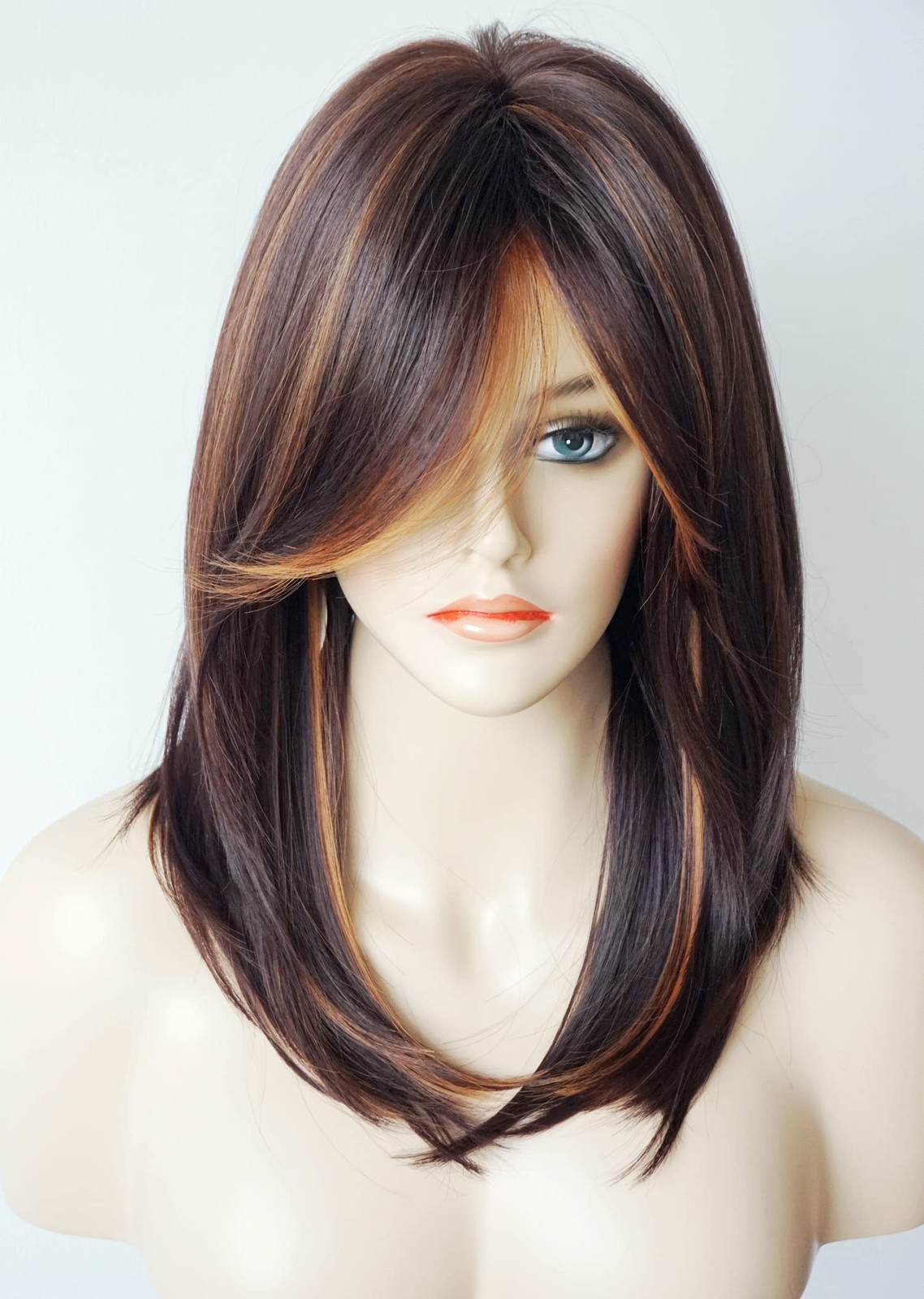 womens wigs for white women Medium Length wig Layered Wigs Light Brown Color …