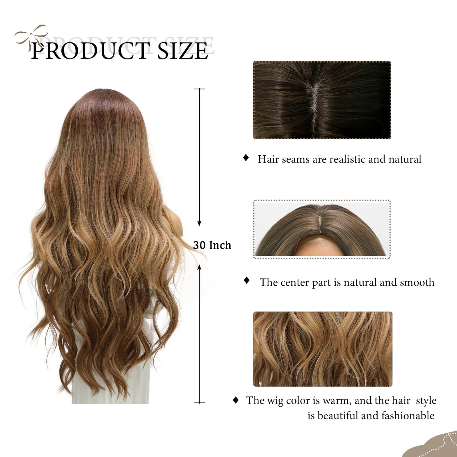 Long Brown Wig Synthetic Dark Brown Wig Ombre Wigs for White Women Realistic …