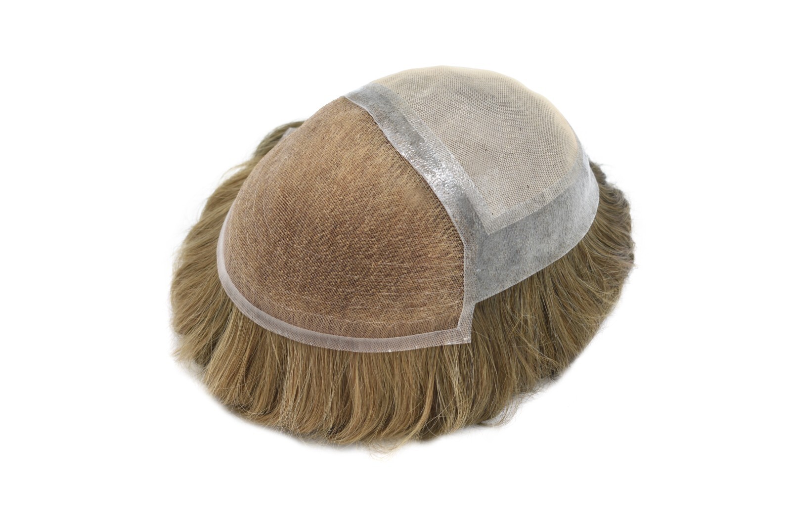 French Lace Front Mens Toupee Hairpiece Brown Blonde Poly Skin PU Hair System