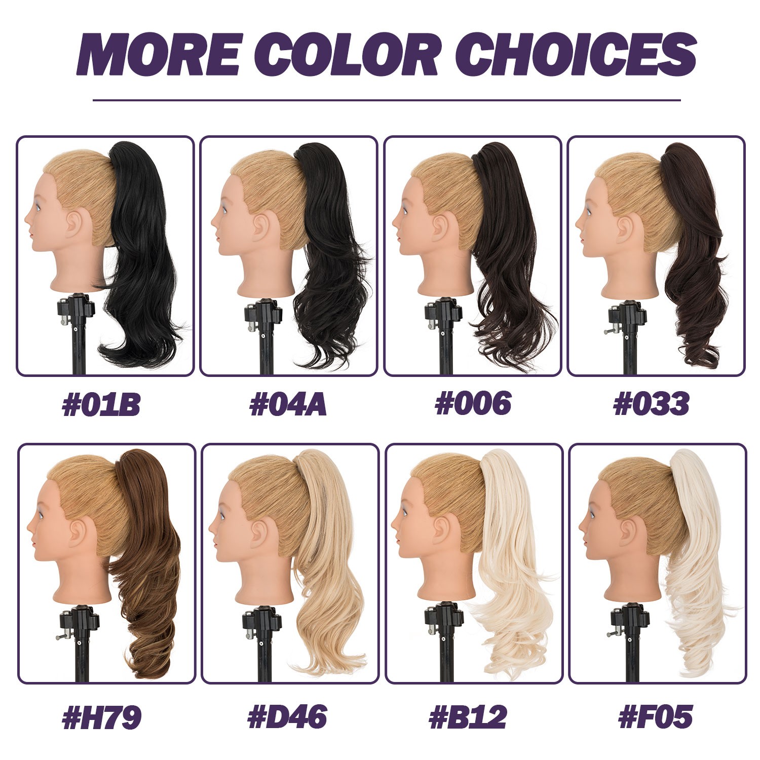 18in Ponytail Claw Clip in As Human Hair Extension Pony Tail Thick Hairpiece USA