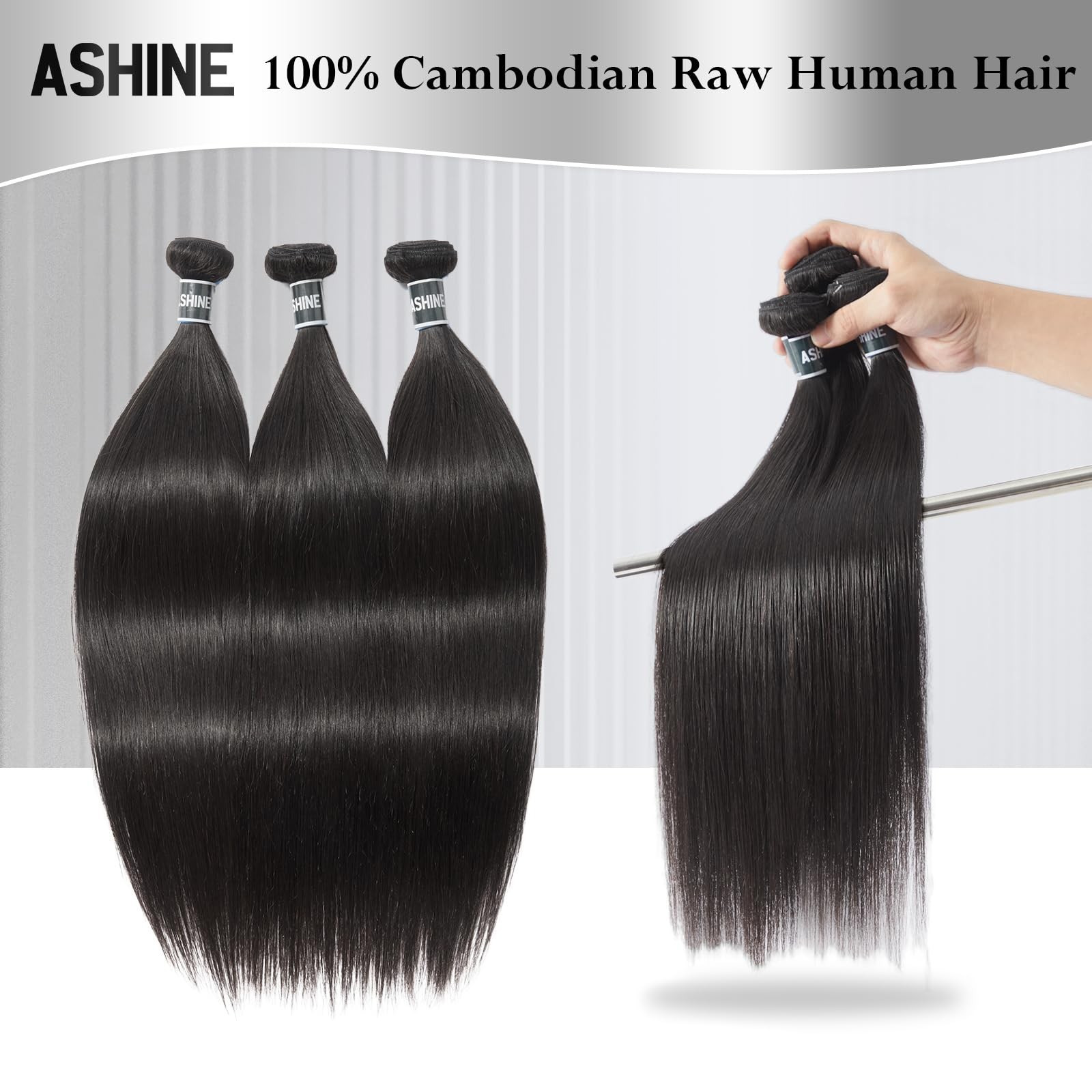 Unprocessed Cambodian Raw Human Hair Bundles – Straight, Soft & Silky, 14-18 Inc