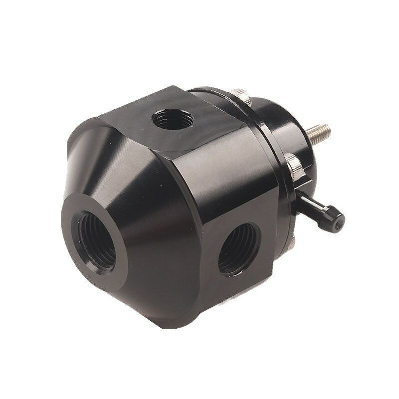 Black Universal Adjustable EFI Fuel Pressure Regulator Valve Kit High Volume