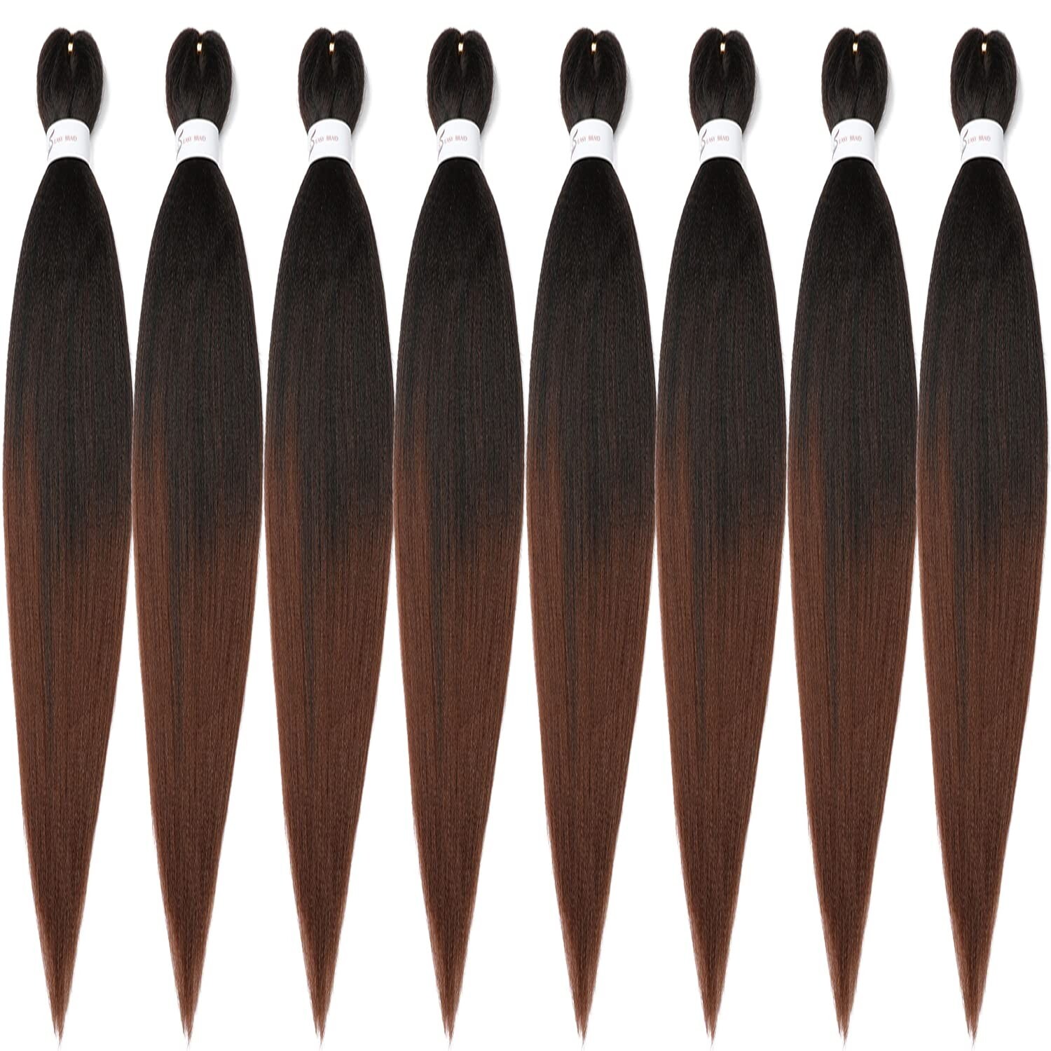 48 Inch Ombre Yaki Braiding Hair – 8 Packs Pre-Stretched, Durable & Lightweight