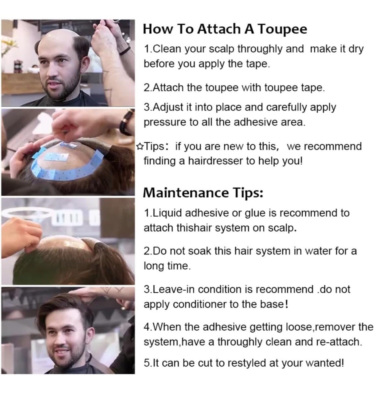 Human Hair Toupee For Men Hair Replacement System, 10″ x 8″, #2 Dark Brown