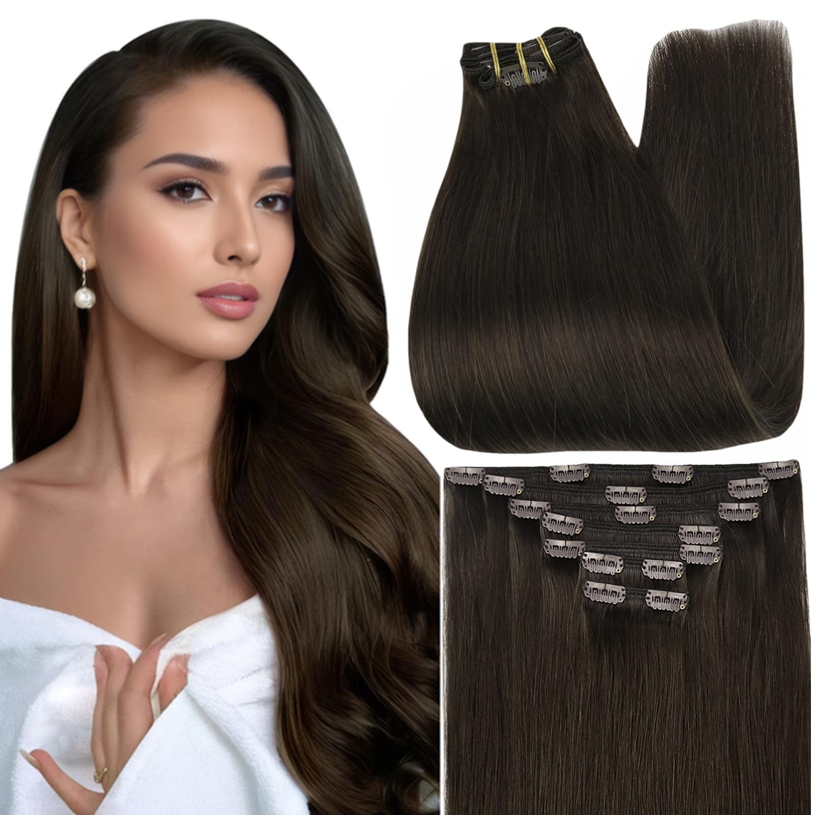 Brown Clip in Hair Extensions