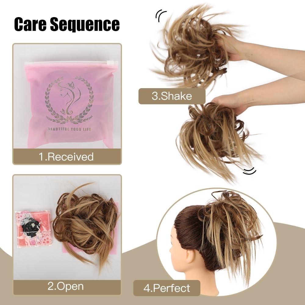 Stylish Synthetic Ponytail Scrunchie – Effortless Messy Bun for Dynamic Looks