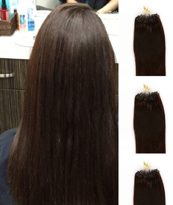 18″, 22″ 100g,100S ,Micro Loop Rings Beads Tipped Human Hair Extensions # 2