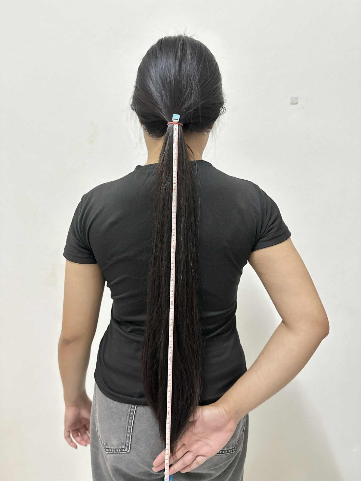 18″ 91g Virgin Natural Black Human Hair Ponytail Unprocessed A116