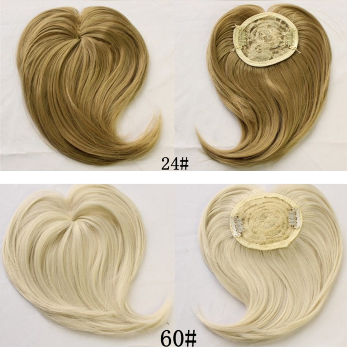 Women Lady Hair Toupee Topper Piece Thin Clip in Top Short Staright Hairpiece