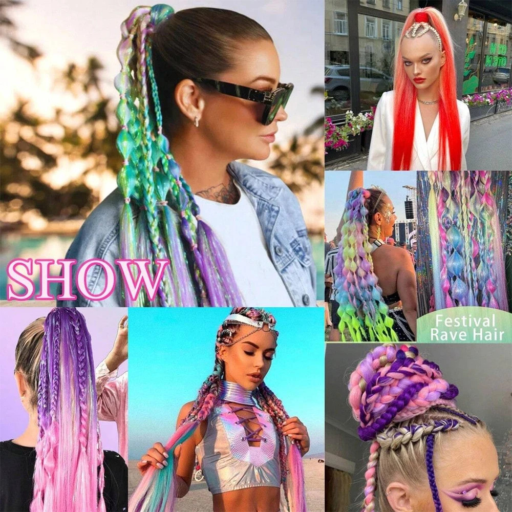 2Pcs Synthetic Straight Ponytail Hair Extensions With Elastic Hair Tie