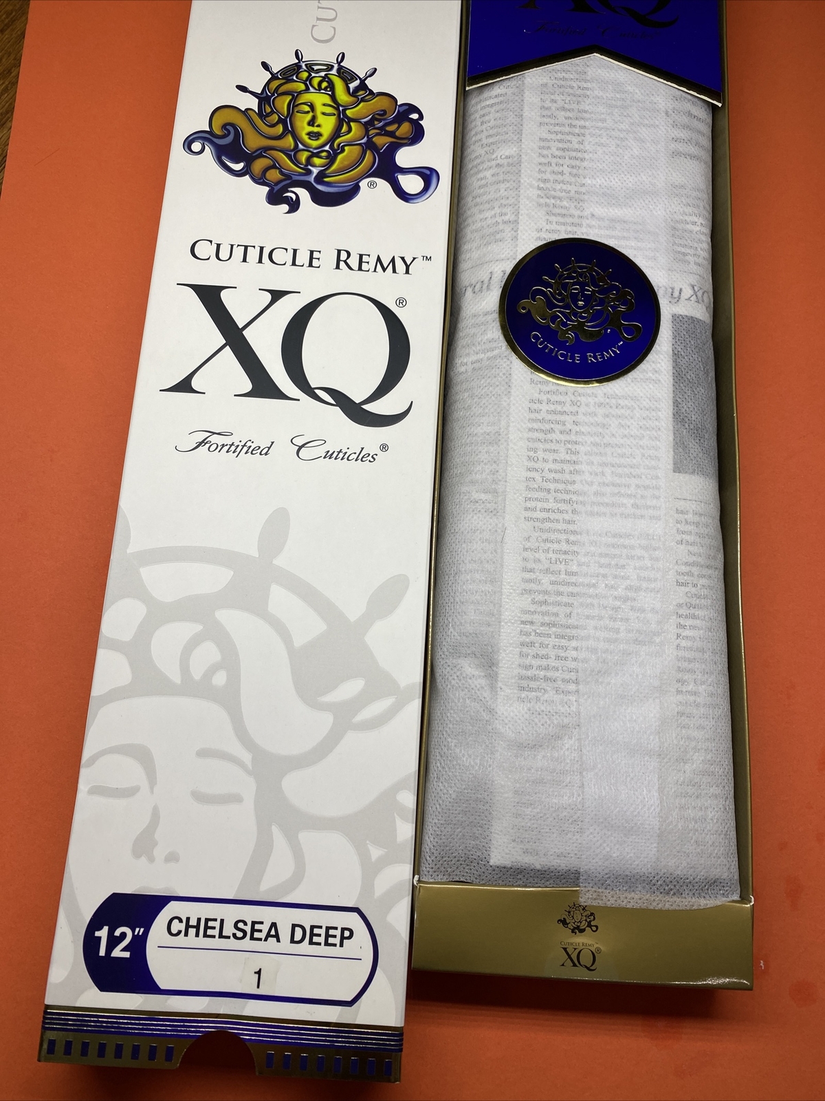 XQ CUTICLE REMY YAKY 100% HUMAN HAIR WEAVE_CHELSEA_DEEP_WAVE_12″_#1