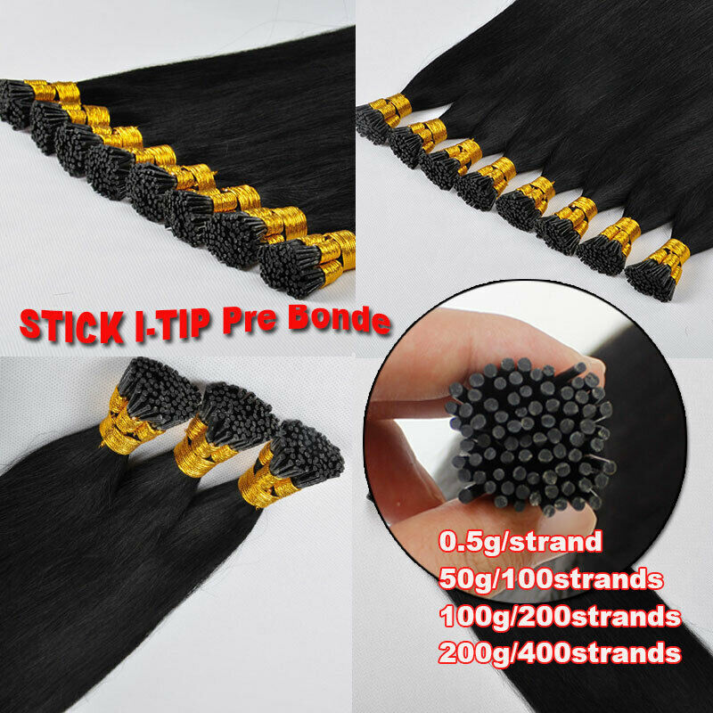 200 Strands I Tip Stick Pre-bonded Keratin 100% Remy Human Hair Extensions THICK