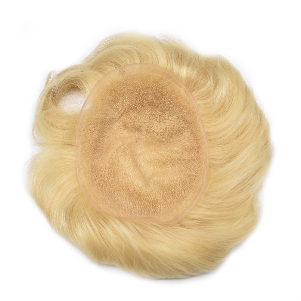 Mens Toupee Hair System Full French Lace Hairpiece Wig for Men Hair Replacements
