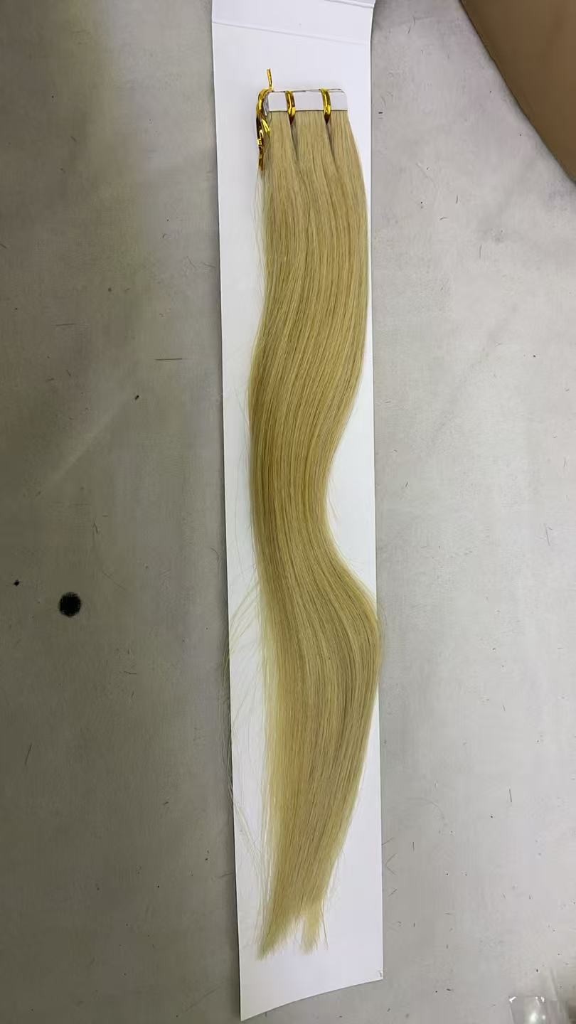 Tape in Hair Extensions 60Pcs 90G 16Inch Light Golden Blonde #24 100% Human Hair