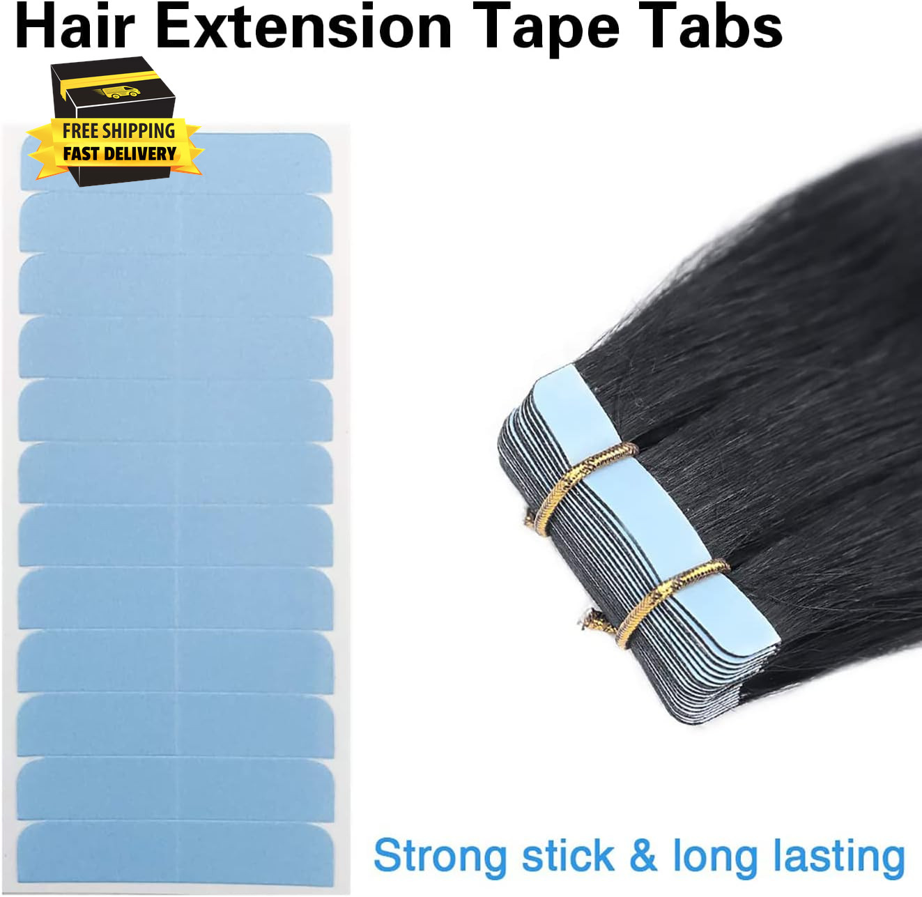 60 Pcs Double Sided Strong Adhesive Hair Replacement for Lace Wigs Hairpiece (Bl