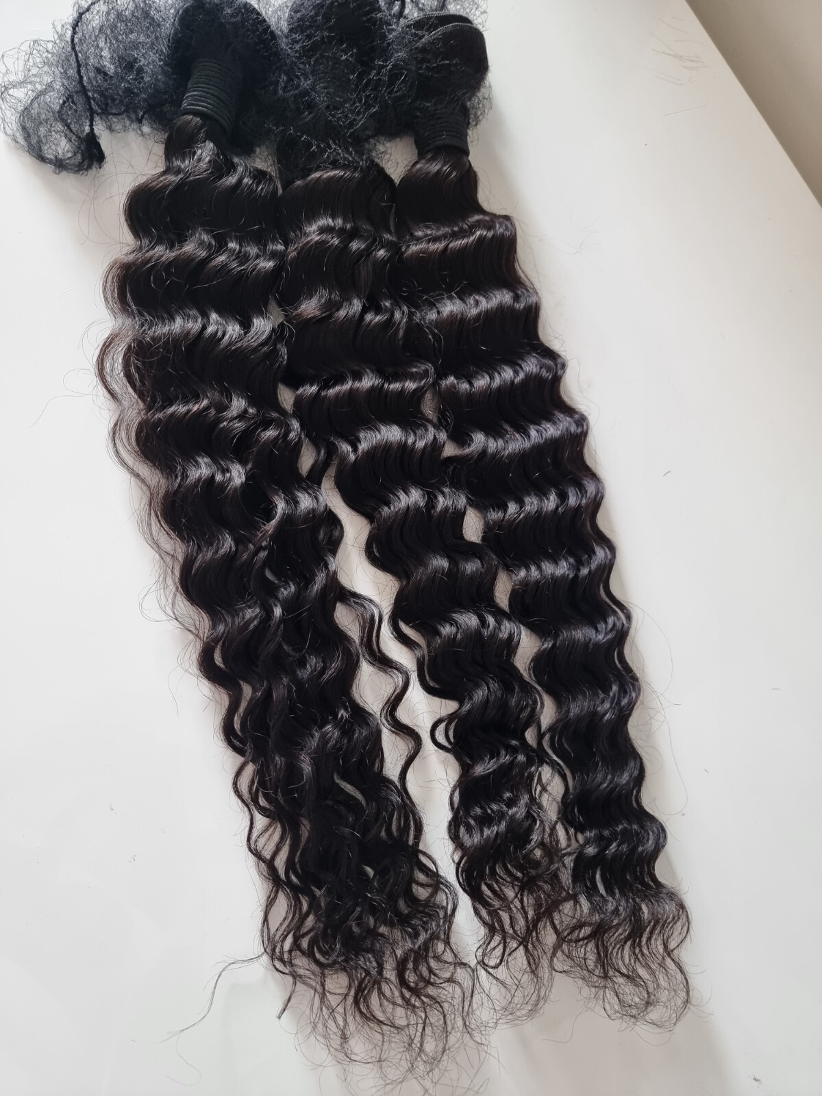 3BUNDLES BRAZILIAN VIRGIN HUMAN HAIR THICK DEEP WAVES 22+22+22INCH 300g 12A 1B#