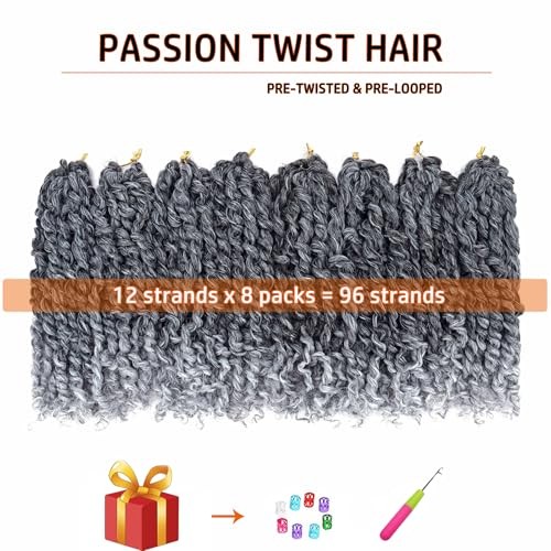Pre-twisted Passion Twist Hair 10 Inch 8 packs Short Passion Twist Crochet