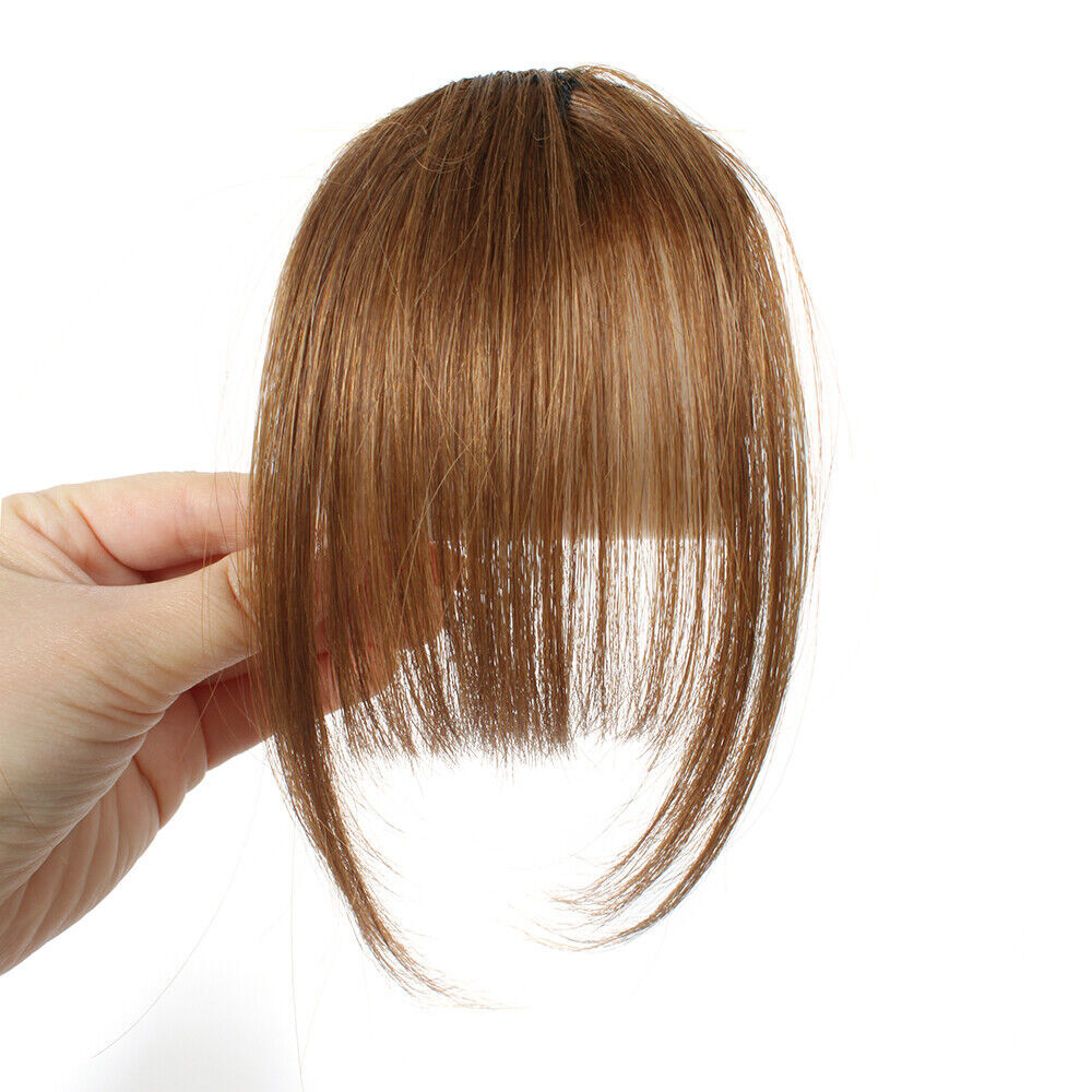 Hair Clip in Bangs 100% Human Hair Wispy Bangs with Temples Front Hairpieces USA