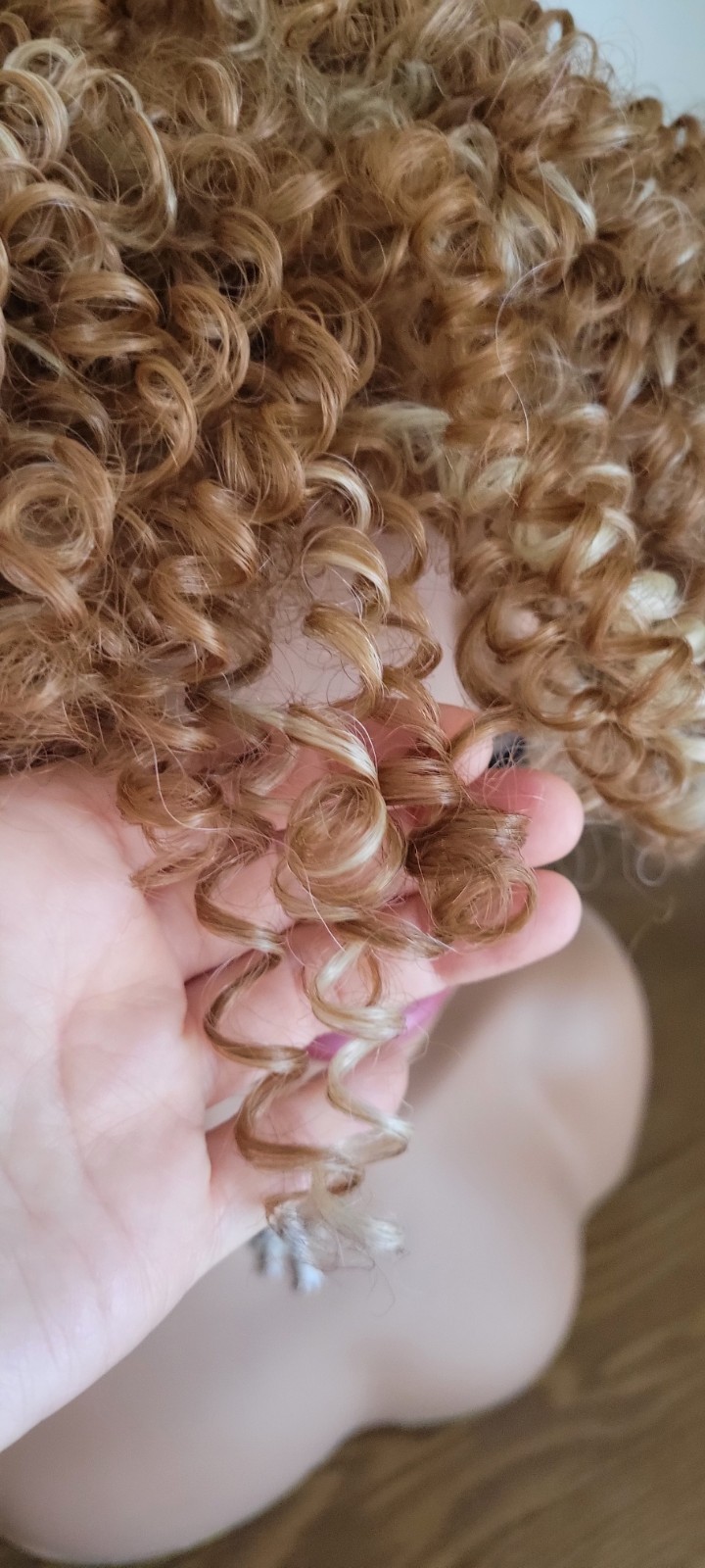 💕 SPIRAL CURL SHORT WIG MIXED GOLD BLONDE BROWN PREMIUM QUALITY DAILY FASHION