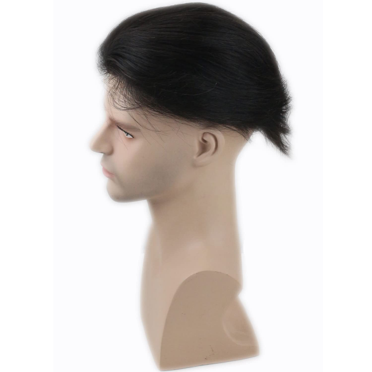 Natural Black Men’s Toupee – European Virgin Hair 10″x8″ PU Base