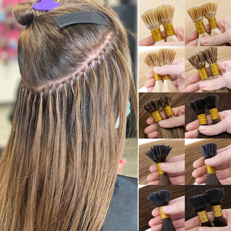 3 PCS Straight I Tip Real 100% Human Hair Extensions Thick 50g 26Inch