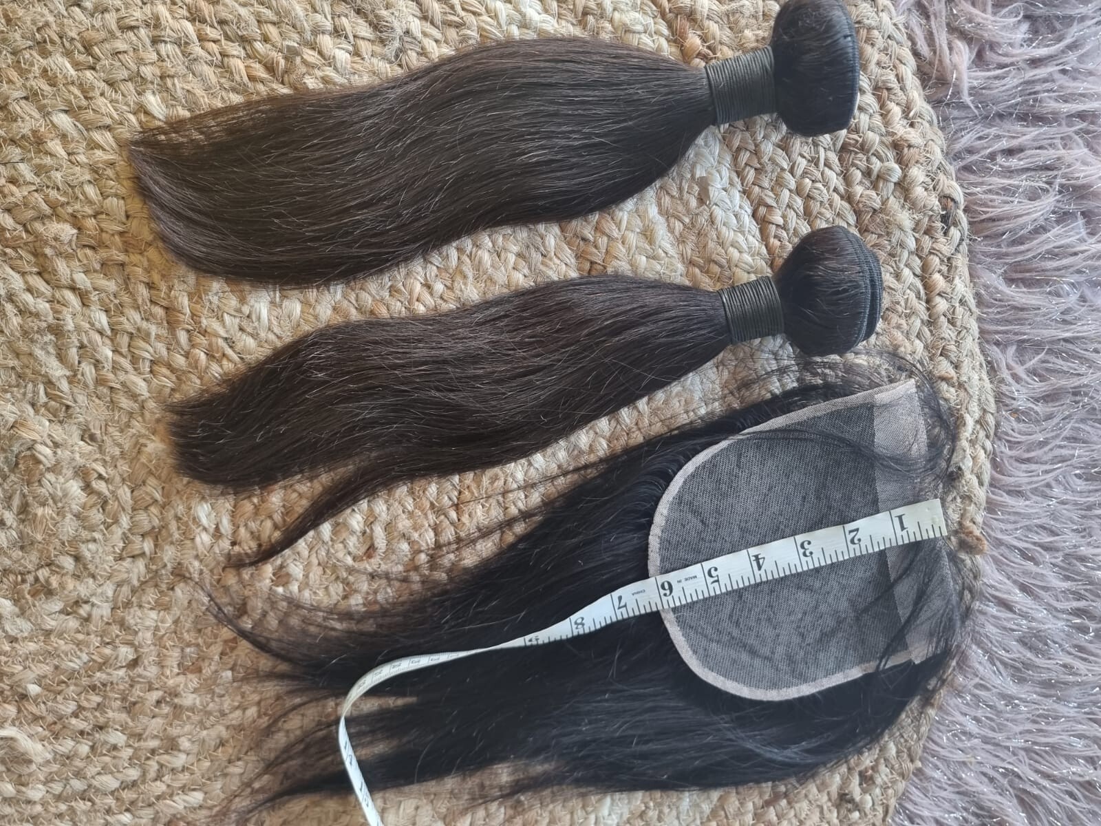 12A STRAIGHT BRAZILIAN VIRGIN HUMAN HAIR 14+14&14INCH 6X6 CLOSURE 260g COLOR 1B#