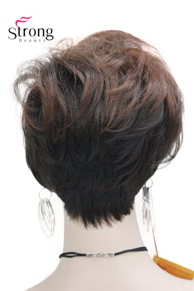 Short Soft Asymmetrical Golden Blonde Brown Ombre Heat freindy Synthetic wig