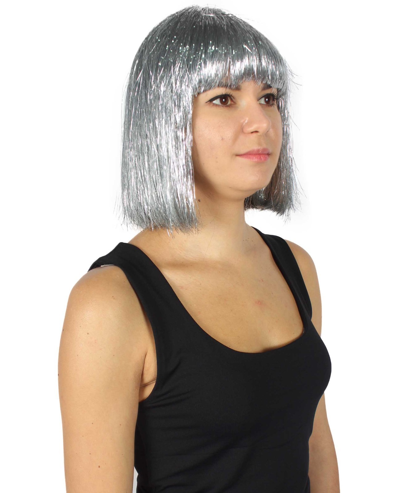 Adult Women Tinsel Bob Wig Collection, HW-3615AT-SV