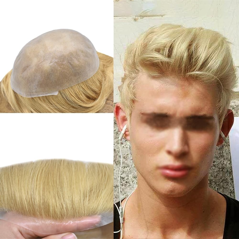 Ultra Thin Skin Toupee Mens Hair Replacement All Colors Hairpieces PU System US