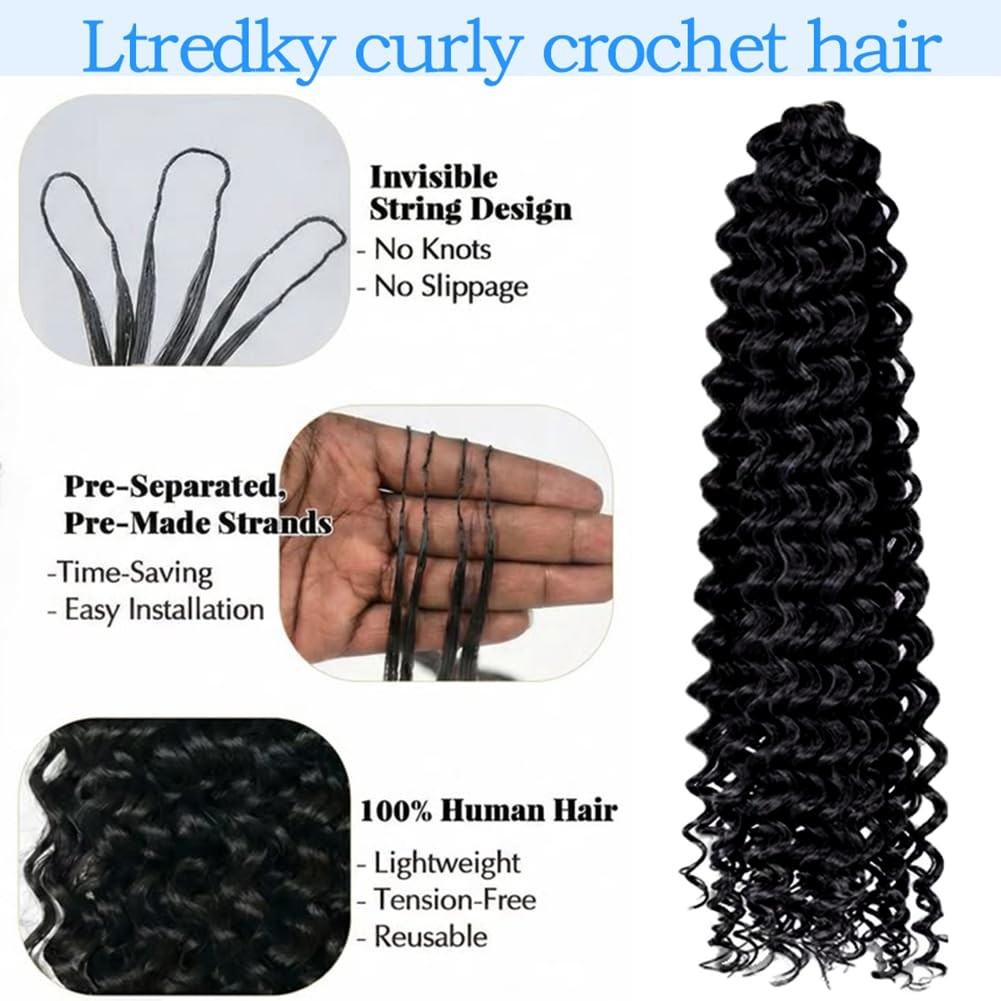 Ltredky Human Crochet Hair For Black Women 14Inch Feather Crochet Human Hair