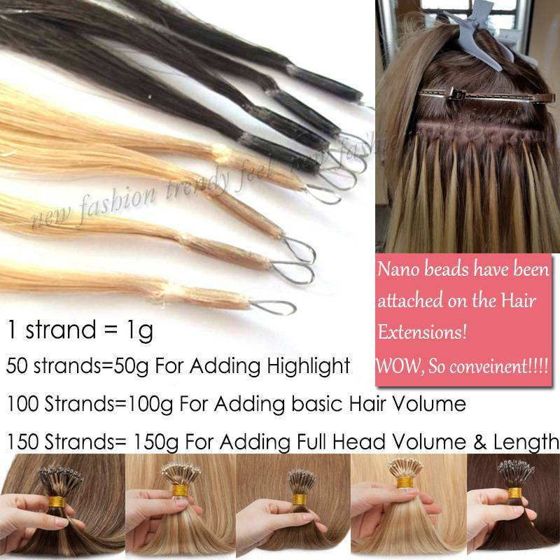 SILICONE Rings Smallest NANO EASY LOOP Ring Beads TIP Remy Human Hair Extensions
