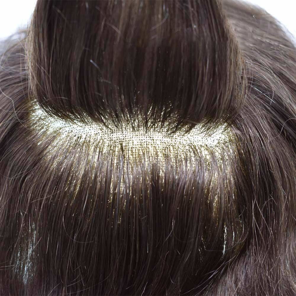 Mens Toupee Hairpiece French Lace Front Hair System Replacement Wig Unit for Men