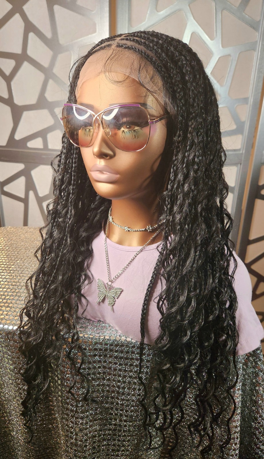 Boho Knotless Box Braids 13×6 Lace Front Curly Ends ProtectiveStyle Lightweight