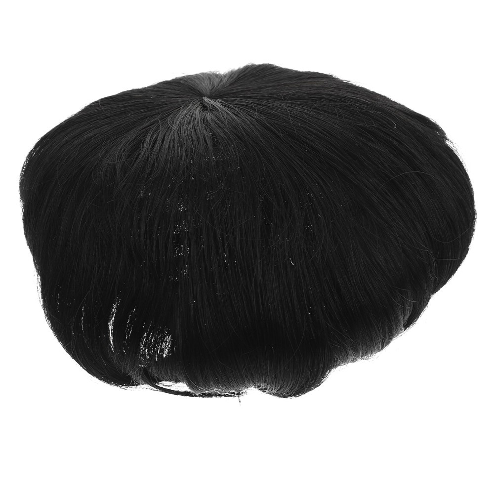 Men Short Synthetic Hair Wig Toupee Hairpiece 17.5X15.0X4.5 cm For Hair Loss