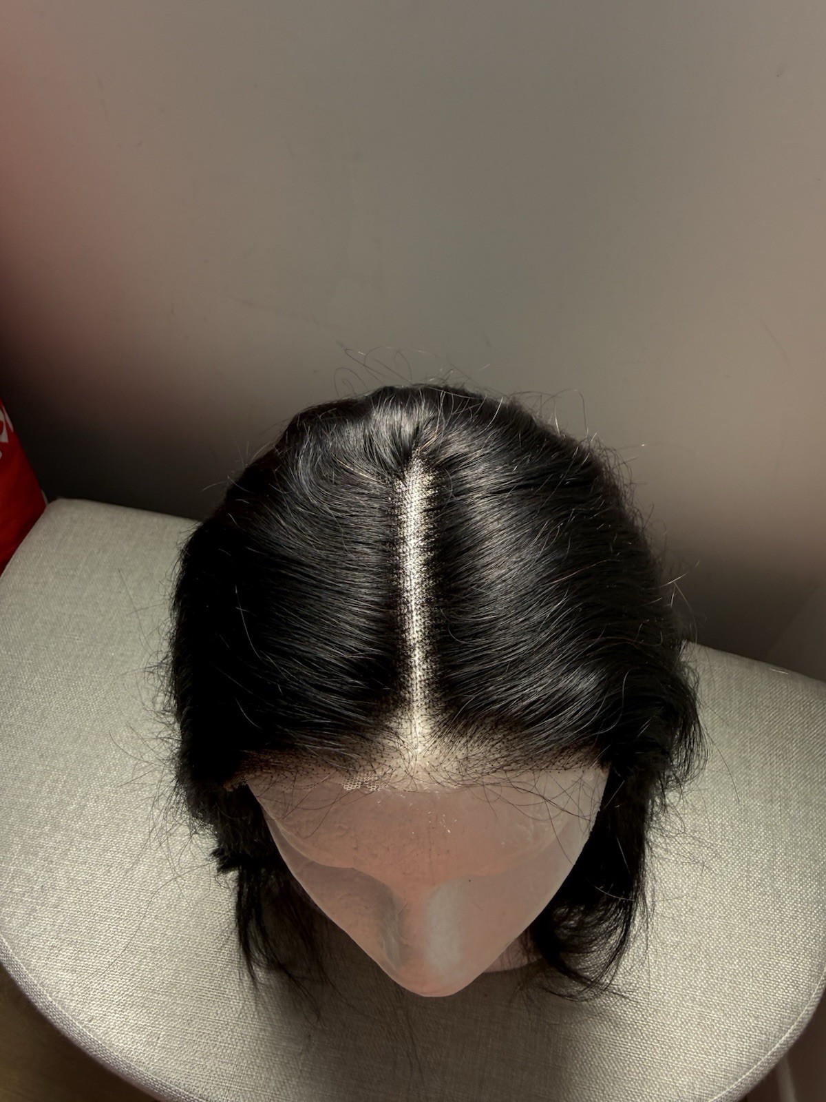 Black Straight Synthetic Lace Front Clip-In Wig Adjustable Strap Free-Part