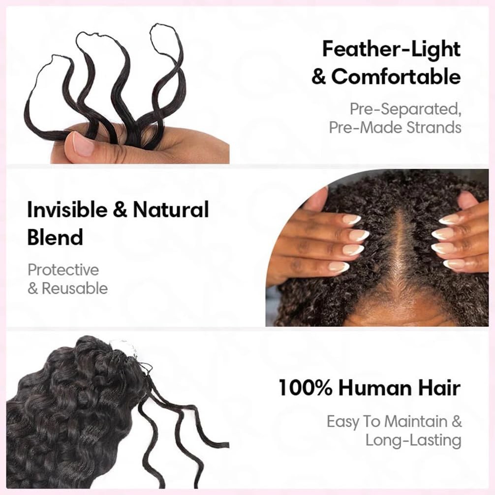 Crochet Human Hair Water Wave Pre Looped Natural Black Machine Made Soft Feather