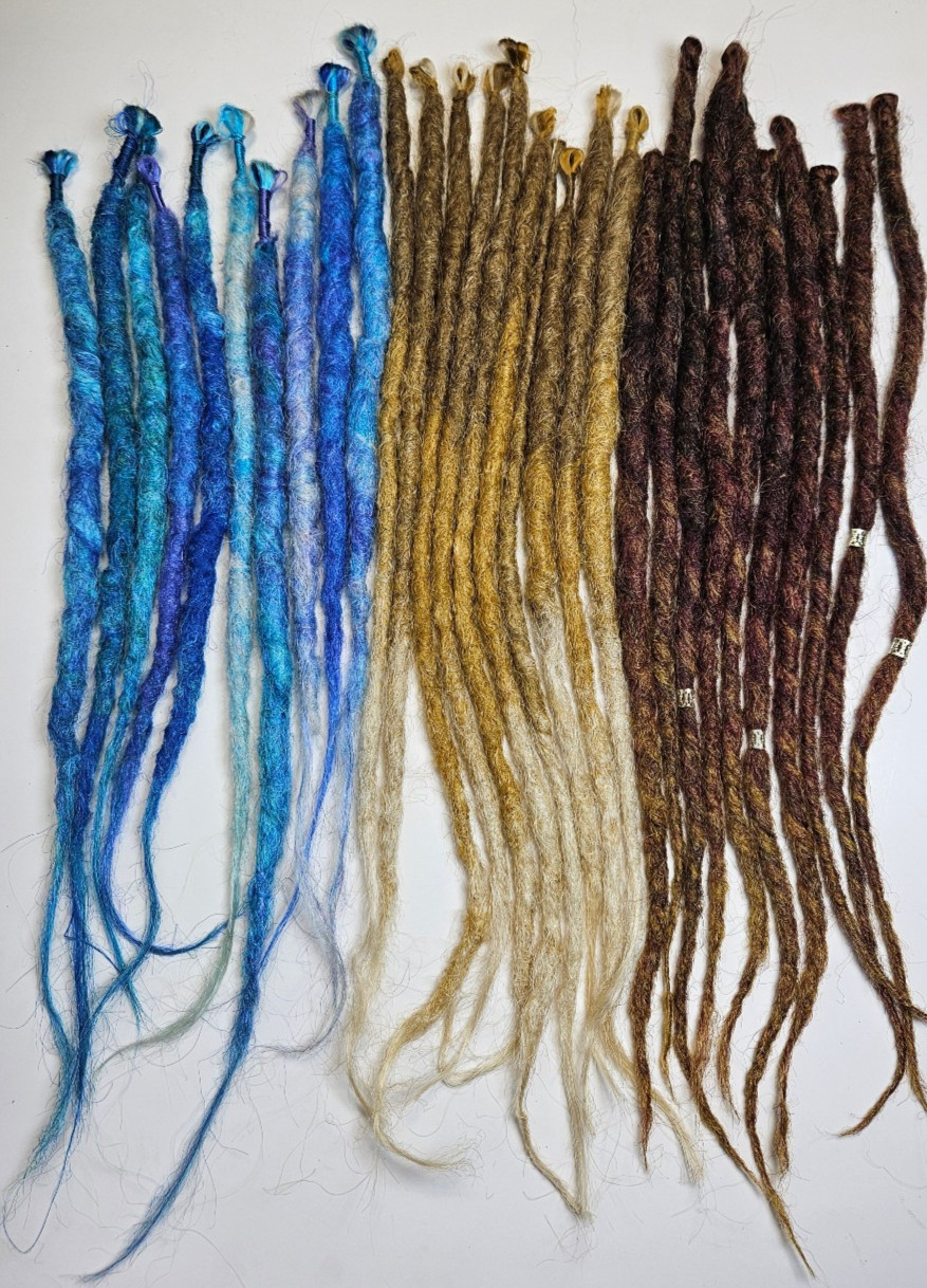 Handmade Single Ended Synthetic Dreadlocks, 19 inch, Set of 30