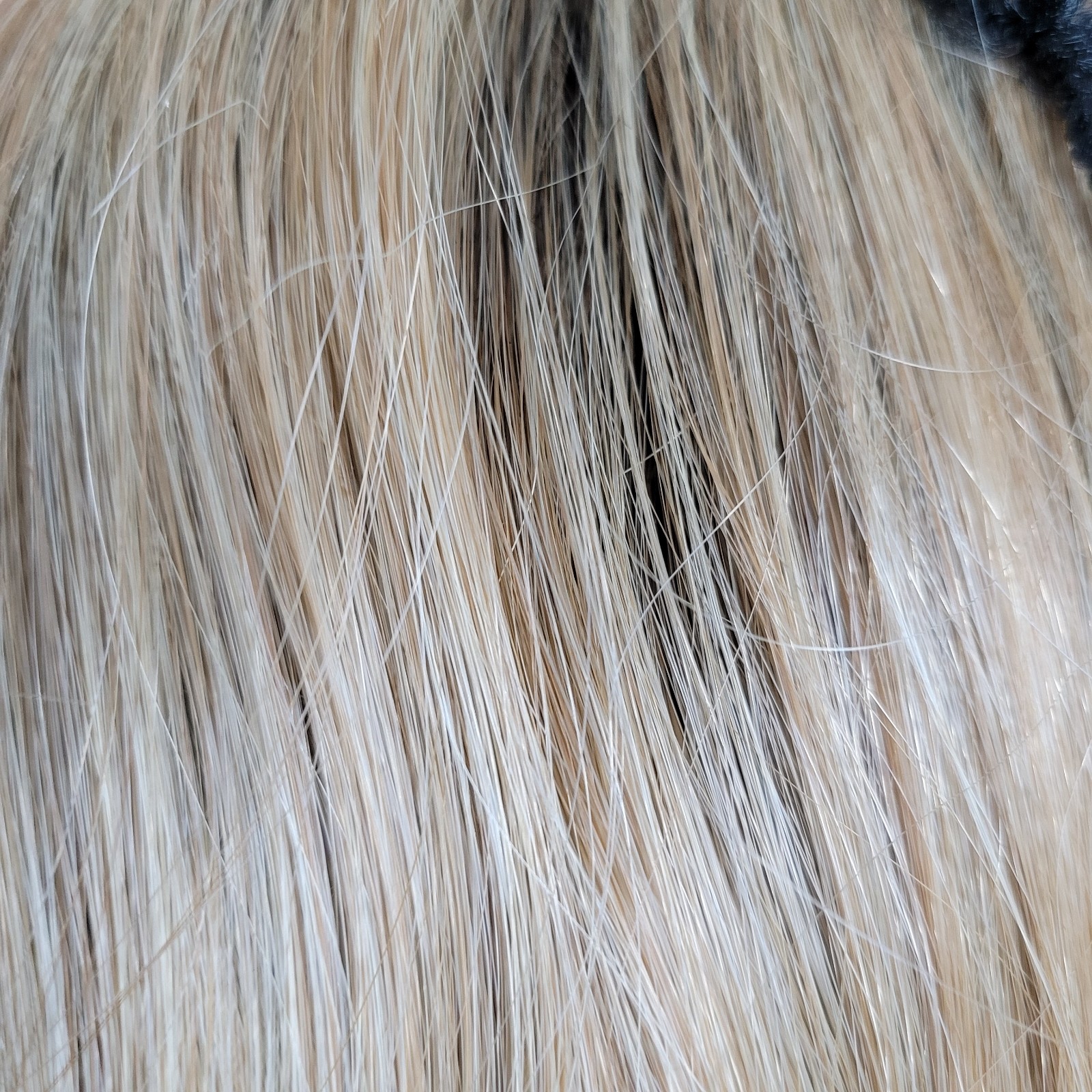 Natural Mixed Blonde Dark Roots Synthetic Hair Medium / Long WIG Cosplay